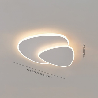 Modern Overlapping Oval LED Flush Mount Ceiling Light Fixture | Aerivon