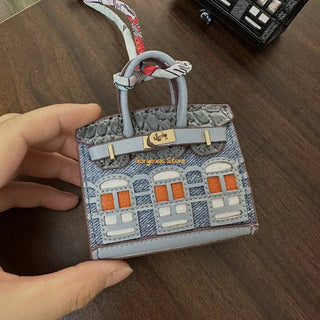 Mini Handbag Bag Charm With Platinum Finish | Crestview