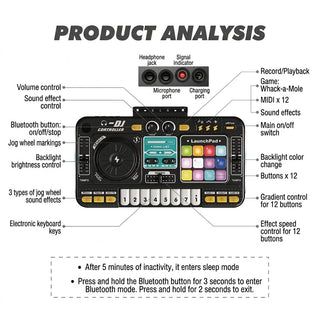 Educational DJ Mixer Toy for Kids with Microphone and Interactive Music Controls | Hawkes