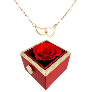 Heart Rose Necklace for Women with Rotating Romantic Gift Box | Rosavelle