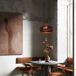 Vintage Perforated Iron Pendant Light Fixture | Orivelle