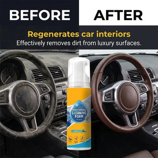 No Rinse 4 in 1 Foam Cleaning Spray with Lemon Scent for Car and Kitchen | Hartman