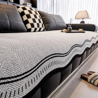 Non Slip Herringbone Chenille Sofa Cover | Velmira