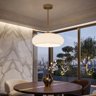 Bauhaus Amber Glass Semi Flush Ceiling Light | Aurevon