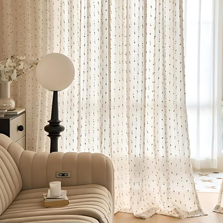Geometric Sheer Window Curtain Panel For Home Interiors | Greenfield
