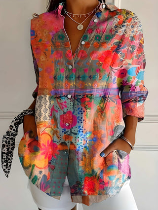 Women Blouse | Colorful Floral Print | Oversized Style | Summer